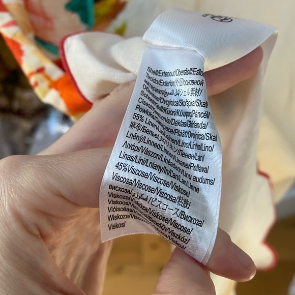 Farm Rio Anthropologie Floral scalloped hem button down shirt dress - Picture 7 of 10